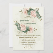 Salbeigrün Blume botanische Hochzeit Einladung (Vorderseite)