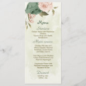 Salbeigrün Blume botanische Hochzeit Menükarte (Vorderseite)