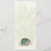 Salbeigrün Blume botanische Hochzeit Menükarte (Rückseite)