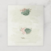 Salbeigrün Blume botanische Hochzeit Platzkarte (Außenseite Aufgefaltet)