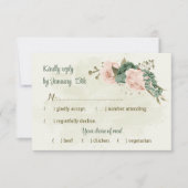 Salbeigrün Blume botanische Hochzeit RSVP Karte (Vorderseite)