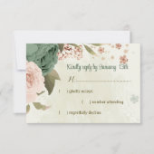 Salbeigrün Blume botanische Hochzeit RSVP Karte (Vorderseite)