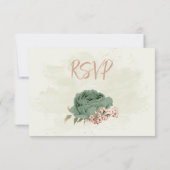 Salbeigrün Blume botanische Hochzeit RSVP Karte (Rückseite)