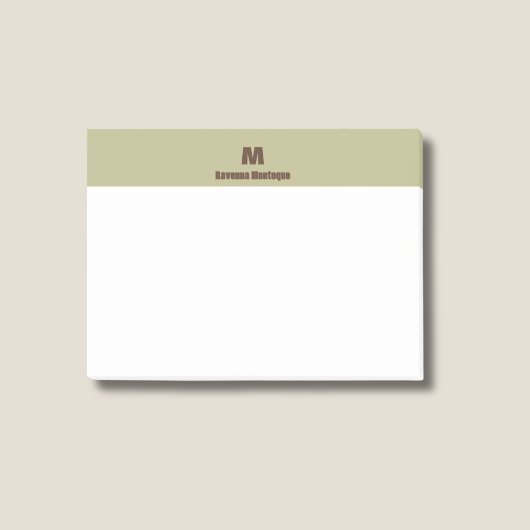 Salbeigrün Chic personalisierter Name Buchstabe Mo Post-it Klebezettel