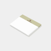 Salbeigrün Chic personalisierter Name Buchstabe Mo Post-it Klebezettel (angewinkelt)