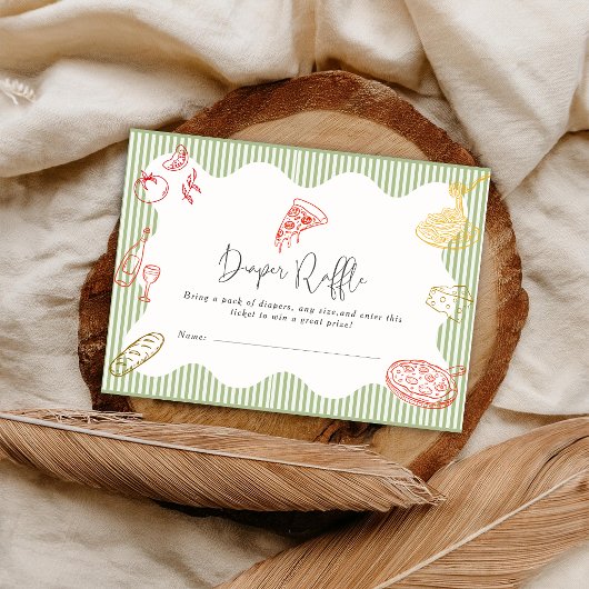 Salbeigrün Ciao Baby Italienische Pizza Baby Showe Begleitkarte