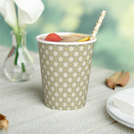 Salbeigrün Cottagecore Gänseblümchen Muster Pappbecher