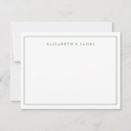 Salbeigrün einfache elegante vintage personalisier mitteilungskarte