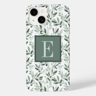 Salbeigrün Französisches Landhaus Oliven Monogramm Case-Mate iPhone 14 Hülle