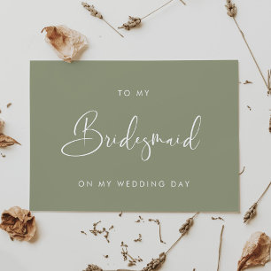 Salbeigrün Für meine Brautjungfer Hochzeitstag Kar Einladung