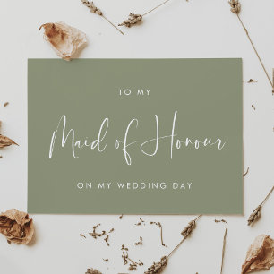 Salbeigrün Für meine Trauzeugin Hochzeitstag-Karte Einladung