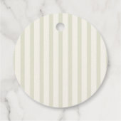 Salbeigrün gestreifte Monogramm-Hochzeit Geschenkanhänger (Rückseite)