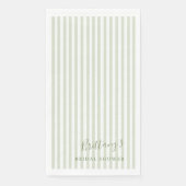 Salbeigrün gestreifte Papiertücher Serviette (Vorderseite)
