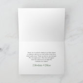 Salbeigrün gestreifter Rahmen Bogen Matcha Dankesk Dankeskarte (Innenseite)