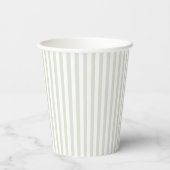 Salbeigrün gestreiftes botanisches Monogramm Pappbecher (Rückseite)