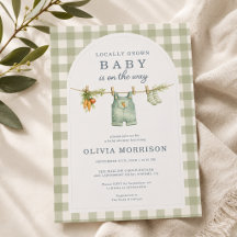 Salbeigrün Gingham Baby Shower lokal angebaut