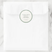 Salbeigrün Gingham Braut Name Datum Brautparty Runder Aufkleber (Tasche)