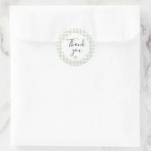 Salbeigrün Gingham Dankeschön Gefallen Aufkleber (Tasche)