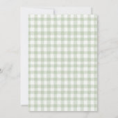 Salbeigrün Gingham Fischer-Baby-Party Einladung (Rückseite)