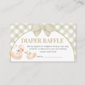 Salbeigrün Gingham Gans Dusche Windel Raffle Begleitkarte (Vorderseite)