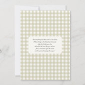 Salbeigrün Gingham Golf Junge Baby Shower Einladung (Rückseite)