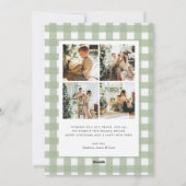 Salbeigrün Gingham Karo 5 Foto Weihnachten (Rückseite)