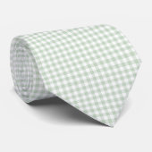 Salbeigrün Gingham Krawatte (Gerollt)
