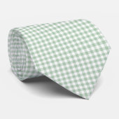 Salbeigrün Gingham Krawatte (Gerollt)