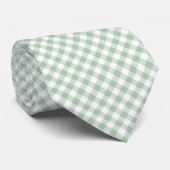 Salbeigrün Gingham Krawatte (Gerollt)