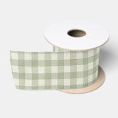 Salbeigrün Gingham Satinband (Spule)
