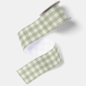 Salbeigrün Gingham Satinband (Rückseite)