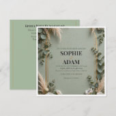 Salbeigrün Goldfolie Doppelbogen Save The Date (Vorne/Hinten)