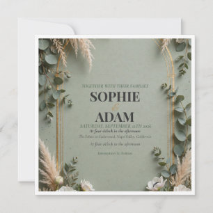 Salbeigrün Goldfolie Doppelbogen Save The Date