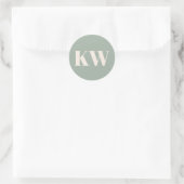 Salbeigrün große monogrammierte Initiale personali Runder Aufkleber (Tasche)