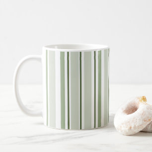 Salbeigrün (Hell, Mittel, Dunkel) und Weiße Streif Kaffeetasse
