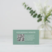 Salbeigrün | Hochzeitswebsite QR Code Begleitkarte (Stehend Vorderseite)