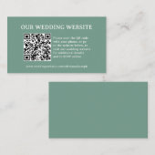 Salbeigrün | Hochzeitswebsite QR Code Begleitkarte (Vorne/Hinten)
