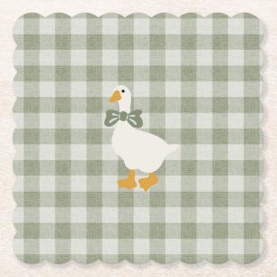 Salbeigrün kariert Buffalo-Karo Baby-Party-Linens Untersetzer