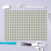 Salbeigrün kariert Büffelkaromuster Leinenstruktur Seidenpapier (Handwerk)