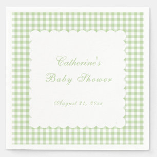 Salbeigrün kariert klassische Baby-Party-Serviette Serviette