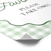 Salbeigrün kariert Schleifen Golf Geschenke Schild (Ecke)