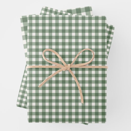 Salbeigrün kariert Weihnachten Geschenkpapier Set (Beispiel)