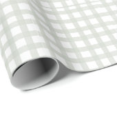 Salbeigrün kariert Weihnachtspapier Geschenkpapier (Rolleneckpunkt)