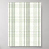Salbeigrün kariertes Wandbild Poster (Vorne)
