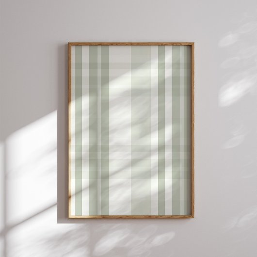 Salbeigrün kariertes Wandbild Poster