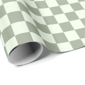 Salbeigrün Karo Schachbrett Kariert Retro Geschenkpapier (Rolleneckpunkt)