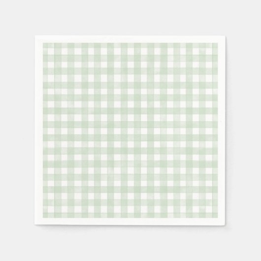 Salbeigrün klassisch Gingham Serviette (Vorderseite)