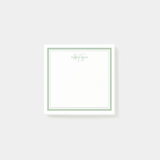 Salbeigrün Minimalistisch Einfaches Monogramm Zwei Post-it Klebezettel