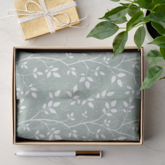 Salbeigrün minimalistischer botanischer gewobener seidenpapier