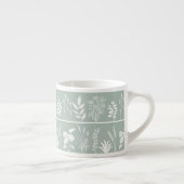 Salbeigrün Minimalistischer Botanischer Silhouette Espressotasse (Rechts)
